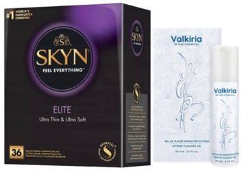 Набір з SKYN Elite 36 шт + Гель для посилення VALKIRIA Cooling Orgasm Gel (50 мл) від Nuei  SOS10241 фото