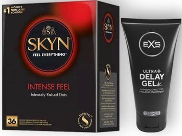 Набор из SKYN Intense Feel (36 шт) + Пролонгатор EXS Delay Gel Ultra+ (100 мл) SOS8974 фото