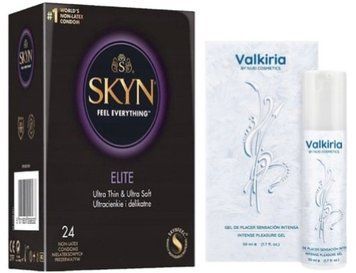 Набор из SKYN Elite (24 шт) + Гель для усиления оргазма VALKIRIA Cooling Orgasm Gel (50 мл) от Nuei SOS10141 фото