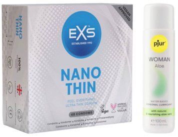 Набір EXS NANO Thin (48 шт) + pjur Woman Aloe 100 мл SOS13547 фото