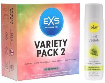 Набор EXS Variety pack 2 (48 шт) + pjur MED Vegan Glide 100 мл SOS13397 фото