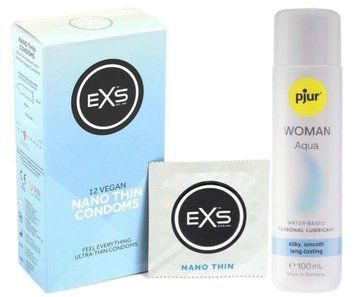 Набор EXS NANO Thin (12 шт) + pjur Woman Aqua 100 мл SOS13497 фото