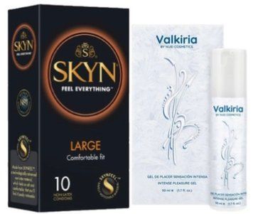 Набір з 10 шт SKYN Large + Гель для стимуляції оргазму  VALKIRIA, 50 мл Nuei SOS10341 фото