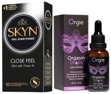 Набор из SKYN Close Feel (10 шт) + жидкий стимулятор Orgie Orgasm Drops (30 мл) SOS9795 фото
