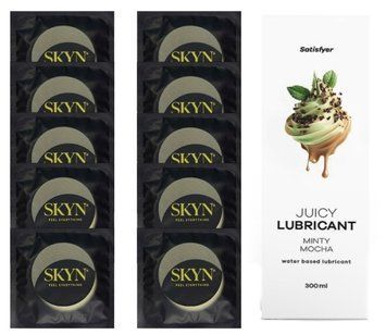 Комплект SKYN Pina Colada 10 шт. + Лубрикант Satisfyer Juicy Lubricant Minty Mocha 300 мл SOS12545 фото