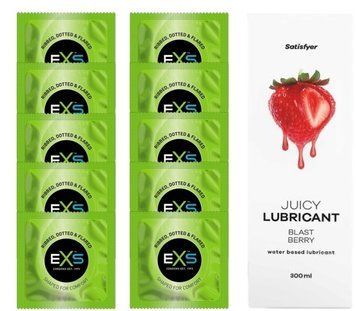 Комплект: EXS EXTREME 10 шт. + Лубрикант Satisfyer Blast Berry 300 мл SOS11503 фото