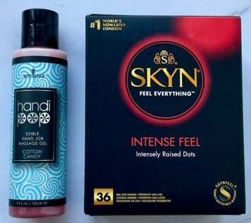 Комплект SKYN Intense Feel 36 шт - Лубрикант Sensuva Handipop Cotton Candy (125 мл)  SOS3389 фото
