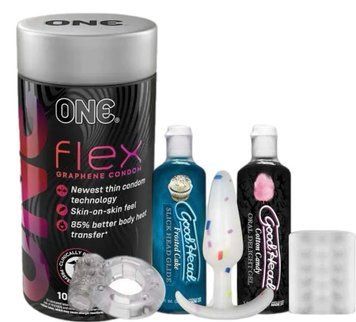 Комплект Набір 10 штук ONE Flex графен + Набор Doc Johnson GoodHead - Party Pack - 5 Piece Kit SOS6269 фото