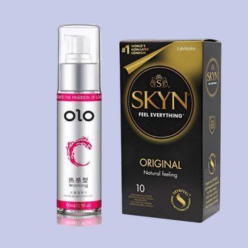 Набор SKYN Original 10 шт и согревающий Лубрикант OLO 60 мл SOS4369 фото