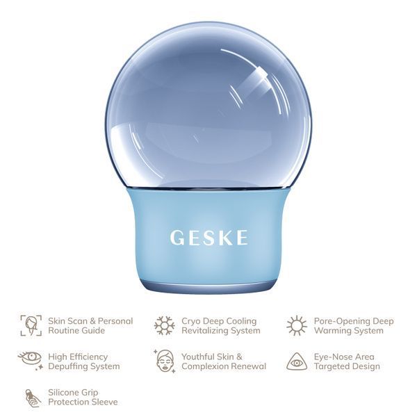 Масажер для обличчя і тіла GESKE Cool&Warm Face and Body Massager 7в1 aquamarine HB0296 фото