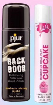 Набор лубрикантов pjur backdoor anal Relaxing jojoba silicone 30 мл + Wet Oral Play Cupcake (30 мл) LB741 фото