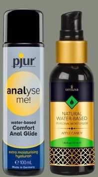Набор лубрикантов pjur analyse me! Comfort water glide 100 мл + Sensuva Natural Water-Based Apple Candy (57мл) LB983 фото