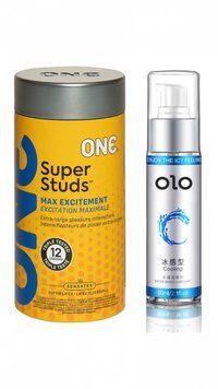 Набір ONE Super Studs 12 шт + ПОДАРУНОК Лубрикант охолоджуючий на водній основі OLO 60 мл SOS1136 фото