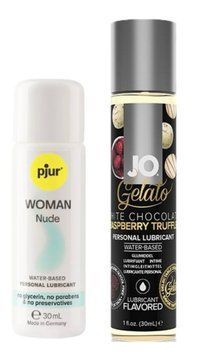Набор лубрикантов pjur Woman Nude 30 мл + System JO White Chocolate Raspberry (30 мл) LB90 фото