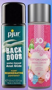 Набор лубрикантов pjur backdoor Regenerating 30 мл + System JO H2O Cotton Candy (60 мл) LB520 фото