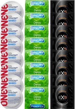 Набор 24 шт ONE Tattoo Touch + Delay Infinity + EXS Black Latex SOS7395 фото