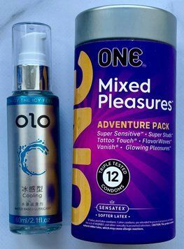 Набор ONE Mixed Pleasures 12 шт. - Лубрикант охлаждающий OLO 60 мл. SOS3290 фото