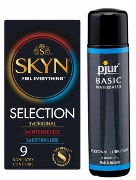 Набір Skyn Selection 9 шт та Лубрикант Pjur Basic waterbased 100 ml SOS173 фото