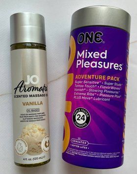 Набір ONE Mixed Pleasures 24 шт і Натуральна масажна олія System JO Aromatix 120 мл  SOS1380 фото