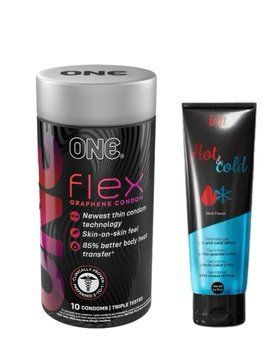 ONE Flex 10 шт. + Лубрикант на водяной основе Intt Hot & Cold (100 мл) SOS6418 фото