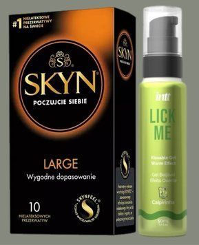 Комплект SKYN Large 10 шт + Гель INTT Lick Me Kissable Gel Caipirinha 50 мл SOS5593 фото