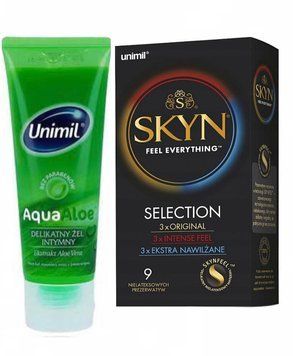 Skyn Selection &ndash; 9 шт та Лубрикант Unimil Aqua Aloe 80 мл SOS575 фото