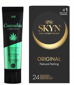 Комплект: Лубрикант Intt Cannabis (100 мл) + SKYN ORIGINAL, 24 шт SOS11254 фото