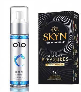 Skyn Unknown Pleasures+ 14 шт та Лубрикант OLO охолоджуючий  (60 мл) SOS425 фото