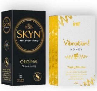 SKYN Original 10 шт + Intt Vibration Honey (15 мл) SOS6811 фото