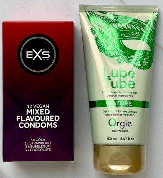 Набор EXS Mixed Flavoured 12 шт. + Лубрикант LUBE TUBE NATURE, 150 мл ORGIE SOS3232 фото