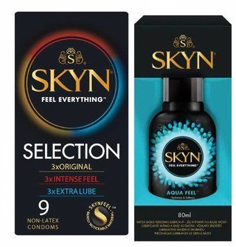 Набір : Skyn Selection 9 шт та Лубрикант SKYN AQUA FEEL 80МЛ SK68 фото