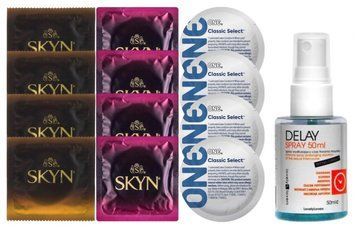 Комплект: Пролонгатор LOVELY LOVERS DELAY SPRAY 50 ML + 8 шт. SKYN + 4 шт. ONE Classic SOS10864 фото