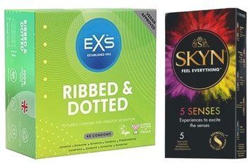 Набор з SKYN 5 Senses + EXS Ribbed & Dotted 48 шт SOS7824 фото