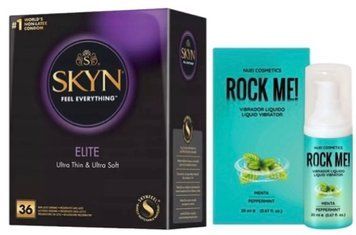 Набір з SKYN Elite 36 шт + Рідкий вібратор ROCK ME! Mint Flavor (20 мл) від Nuei  SOS10242 фото