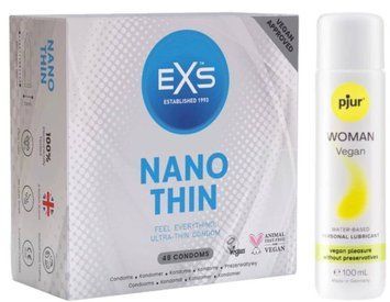 Набір EXS NANO Thin (48 шт) + pjur Woman Vegan 100 мл SOS13548 фото