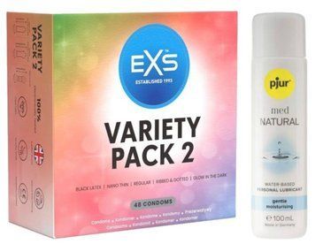 Набор EXS Variety pack 2 (48 шт) + pjur MED Natural Glide 100 мл SOS13398 фото