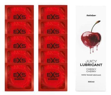 Комплект: EXS Warming 10шт. + Лубрикант Satisfyer Cheeky Cherry 300 мл SOS11404 фото