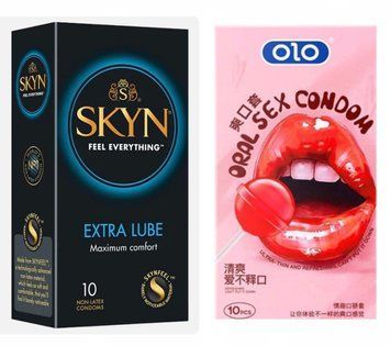 Skyn Extra Lube 10 штук + OLO Oral Candy 10 штук КОМПЛЕКТ  SOS36 фото