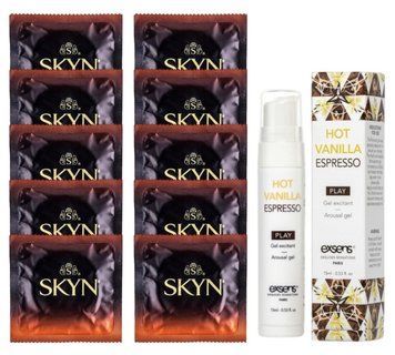 Комплект Skyn Warming 10 шт + EXSENS Kissable Hot Vanilla Espresso, 15 мл SOS14215 фото