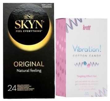 Набір з SKYN ORIGINAL 24 шт + Рідкий вібратор Intt Vibration Cotton Candy (15 мл)  SOS9996 фото