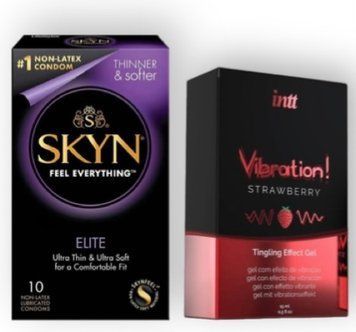 SKYN Elite 10 шт + Intt Vibration Strawberry (15 мл) SOS6911 фото