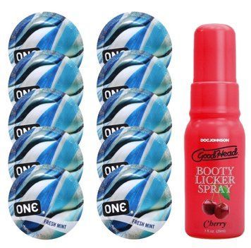 Комплект ONE Fresh Mint 10 шт + Doc Johnson &ndash; Cherry, 29 мл SOS13790 фото