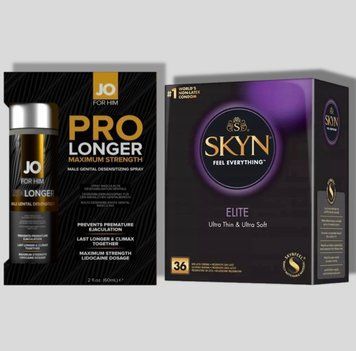 SKYN Elite, 36 шт + Пролонгатор JO Prolonger Spray with Lidocaine (60 мл) SOS5251 фото