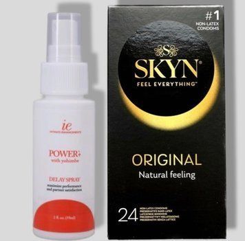 SKYN Original, 24 шт + Пролонгатор Doc Johnson Power Delay Spray (59 мл) SOS5546 фото