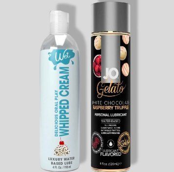 Wet Oral Play Whipped Cream (118 мл) + JO GELATO White Chocolate Raspberry (120 мл) LB791 фото