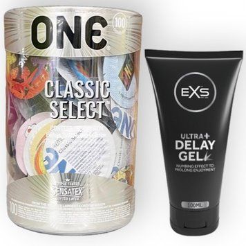 Набор из ONE Classic Select 100 шт + EXS Delay Gel Ultra+ 100ml SOS8992 фото