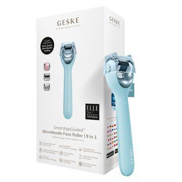 Электронный роллер для лица с микроиглами GESKE MicroNeedle Face Roller 9в1 turquoise HB0191 фото