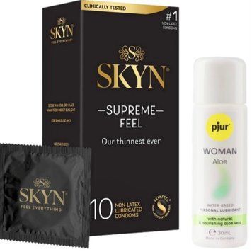 Комплект Skyn ​​Supreme Feel 10 шт + pjur Woman Aloe 30 мл SOS13348 фото