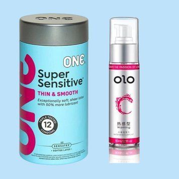 Набор ONE Super Sensitive 12 шт. + Лубрикант согревающий OLO 60 мл. SOS4420 фото