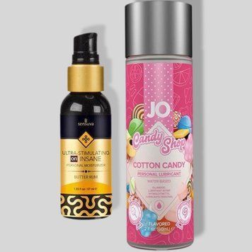 Sensuva Ultra Stimulating On Insane Butter Rum (57 мл) +JO Candy Shop Cotton Candy (60 мл) LB287 фото